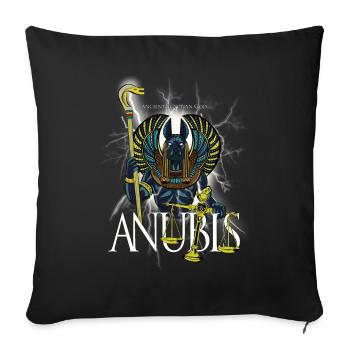 Anubi's Ancient Egyptian God Gift - Sofa pillowcase 17,3'' x 17,3'' (45 x 45 cm) - black - Front