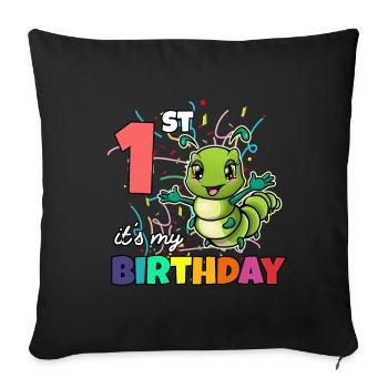 Chenille - Housse de coussin décorative 45 x 45 cm - noir - Devant