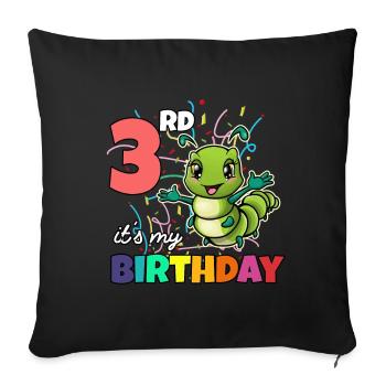 Chenille - Housse de coussin décorative 45 x 45 cm - noir - Devant