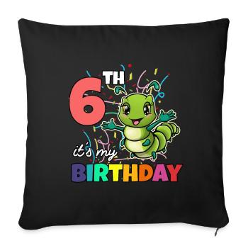 Chenille - Housse de coussin décorative 45 x 45 cm - noir - Devant