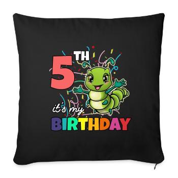 Chenille - Housse de coussin décorative 45 x 45 cm - noir - Devant