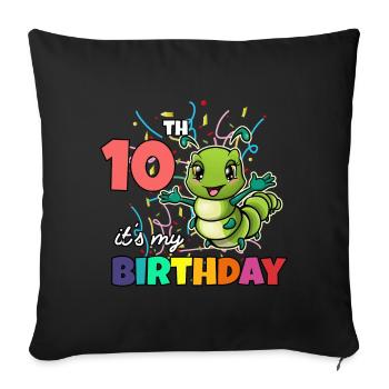 Chenille - Housse de coussin décorative 45 x 45 cm - noir - Devant