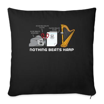 Harpe - Housse de coussin décorative 45 x 45 cm - noir - Devant