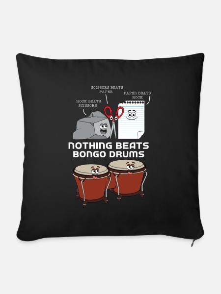 Bongo Drums Trommel - Sofakissenbezug 45 x 45 cm - Schwarz