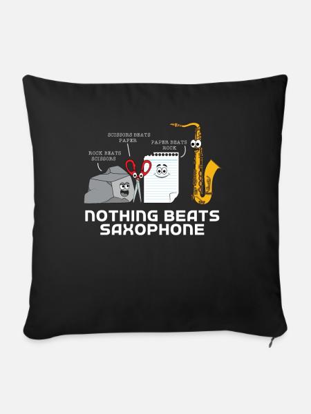 Saxophone - Sofakissenbezug 45 x 45 cm - Schwarz