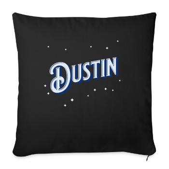 Dustin name personalized - Sofa pillowcase 17,3'' x 17,3'' (45 x 45 cm) - black - Front