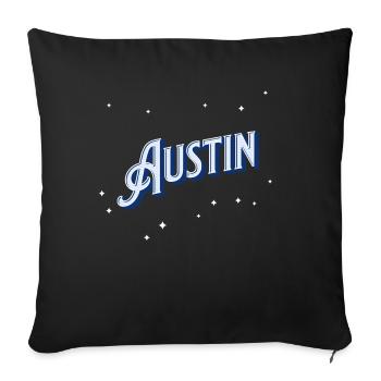 Austin Namen personalisiert - Sofakissenbezug 45 x 45 cm - Schwarz - Vorne