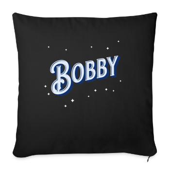 Bobby name personalized - Sofa pillowcase 17,3'' x 17,3'' (45 x 45 cm) - black - Front