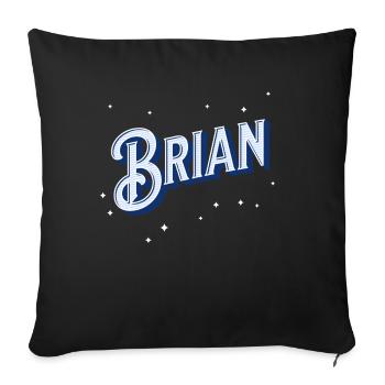 Brian Namen personalisiert - Sofakissenbezug 45 x 45 cm - Schwarz - Vorne