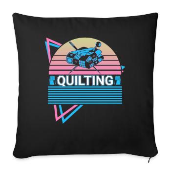 Quilting Quilter Retro - Housse de coussin décorative 45 x 45 cm - noir - Devant