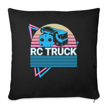 Rc Truck Retro - Sofa pillowcase 17,3'' x 17,3'' (45 x 45 cm) - black - Front