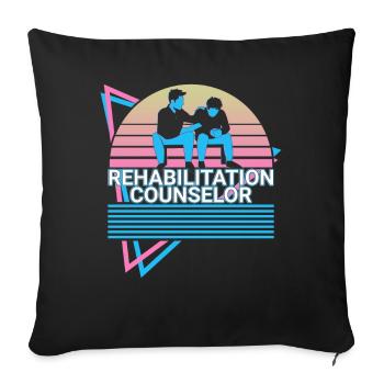 Rehab Consultant Retro - Sofa pillowcase 17,3'' x 17,3'' (45 x 45 cm) - black - Front
