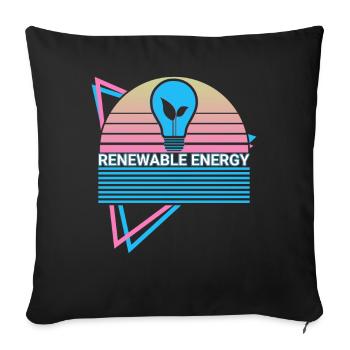 Énergie renouvelable Énergie propre Rétro - Housse de coussin décorative 45 x 45 cm - noir - Devant