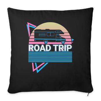 Road Trip Rétro - Housse de coussin décorative 45 x 45 cm - noir - Devant