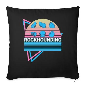 Exploration rocheuse Amateur Géologie Rétro - Housse de coussin décorative 45 x 45 cm - noir - Devant