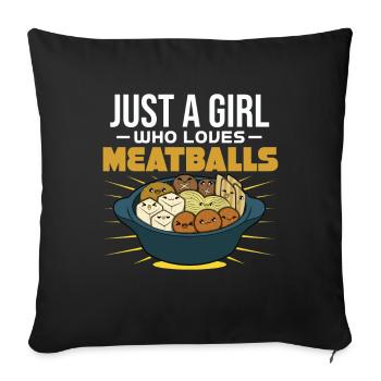 Boulettes de viande Boulettes de viande Cadeau - Housse de coussin décorative 45 x 45 cm - noir - Devant