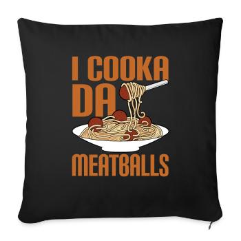 Boulettes de viande Boulettes de viande Cadeau - Housse de coussin décorative 45 x 45 cm - noir - Devant