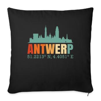 Skyline of Antwerp Netherlands - Sofa pillowcase 17,3'' x 17,3'' (45 x 45 cm) - black - Front