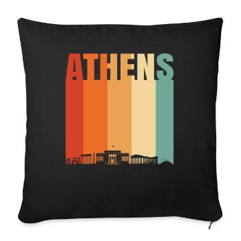 Athens Greece Skyline - Sofa pillowcase 17,3'' x 17,3'' (45 x 45 cm) - black - Front