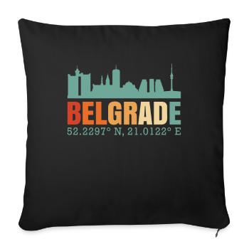 Belgrade Serbia Skyline - Sofa pillowcase 17,3'' x 17,3'' (45 x 45 cm) - black - Front