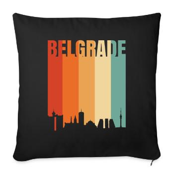The beauty of Belgrade - Sofa pillowcase 17,3'' x 17,3'' (45 x 45 cm) - black - Front