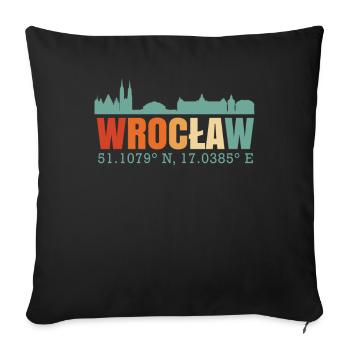Wroclaw Poland Skyline - Sofa pillowcase 17,3'' x 17,3'' (45 x 45 cm) - black - Front