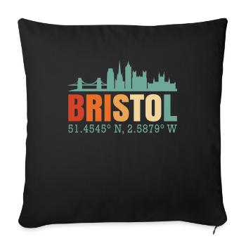 Bristol England Großbritannien Skyline - Sofakissenbezug 45 x 45 cm - Schwarz - Vorne