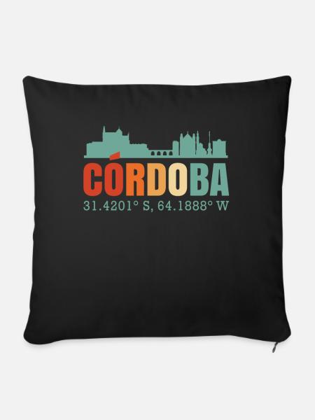 Cordoba Spanien Skyline - Sofakissenbezug 45 x 45 cm - Schwarz