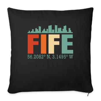 Fife UK England - Sofakissenbezug 45 x 45 cm - Schwarz - Vorne