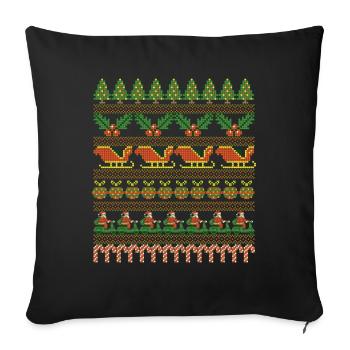 Ornement de Noël - Housse de coussin décorative 45 x 45 cm - noir - Devant