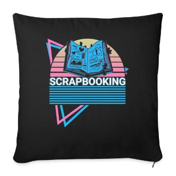 Scrapbooking Glue Book Retro - Sofa pillowcase 17,3'' x 17,3'' (45 x 45 cm) - black - Front