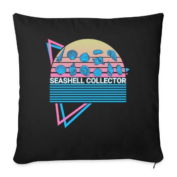 Collecteur de coque rétro - Housse de coussin décorative 45 x 45 cm - noir - Devant