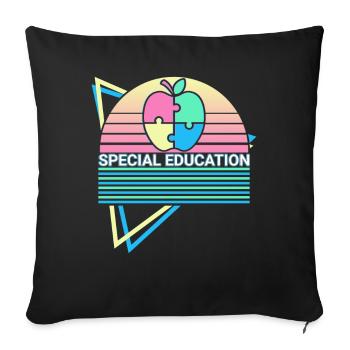 Special Education Retro - Sofa pillowcase 17,3'' x 17,3'' (45 x 45 cm) - black - Front