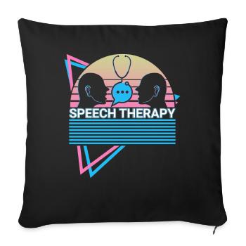 Speech Therapy Speech Therapist Retro - Sofa pillowcase 17,3'' x 17,3'' (45 x 45 cm) - black - Front