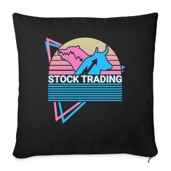 Stock Trading Stock Traders Retro - Sofa pillowcase 17,3'' x 17,3'' (45 x 45 cm) - black - Front