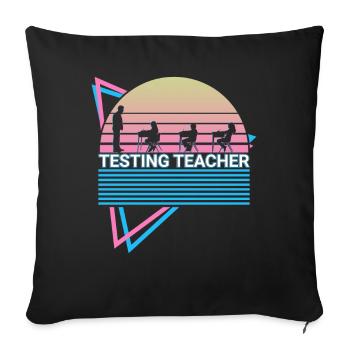 Exam Teacher Retro - Sofa pillowcase 17,3'' x 17,3'' (45 x 45 cm) - black - Front