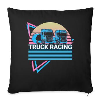 Truck Racing Truck Racer Retro - Housse de coussin décorative 45 x 45 cm - noir - Devant