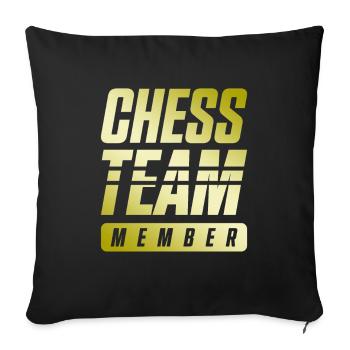 Chess Team - Sofa pillowcase 17,3'' x 17,3'' (45 x 45 cm) - black - Front