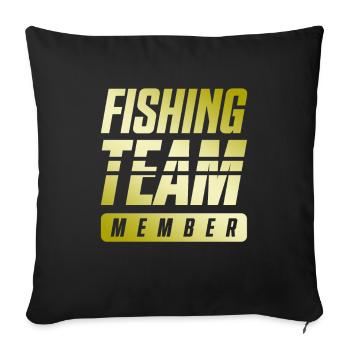Équipe de pêche - Housse de coussin décorative 45 x 45 cm - noir - Devant