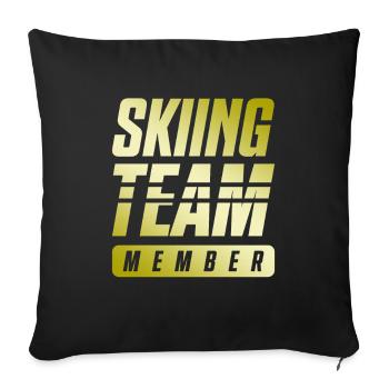 Équipe de ski - Housse de coussin décorative 45 x 45 cm - noir - Devant