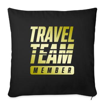 Travel Team - Sofakissenbezug 45 x 45 cm - Schwarz - Vorne
