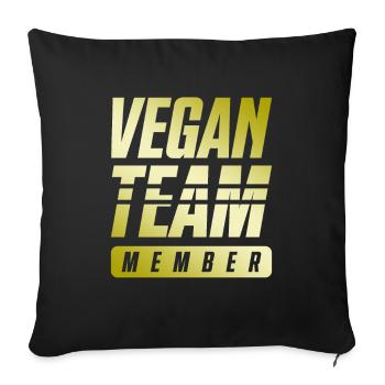 Équipe végétalienne - Housse de coussin décorative 45 x 45 cm - noir - Devant