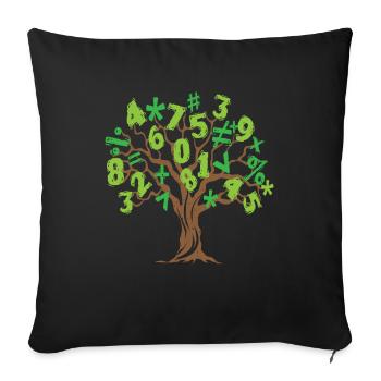 Math tree Math tree Mathematics - Sofa pillowcase 17,3'' x 17,3'' (45 x 45 cm) - black - Front