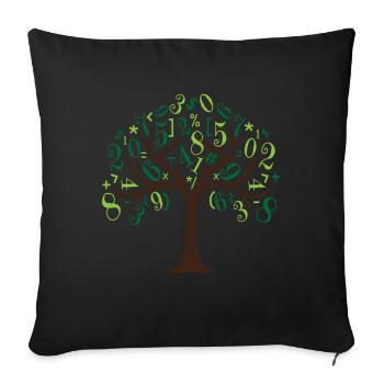 Math tree Math tree Mathematics - Sofa pillowcase 17,3'' x 17,3'' (45 x 45 cm) - black - Front