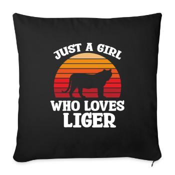 Juste une fille qui aime Liger - Housse de coussin décorative 45 x 45 cm - noir - Devant