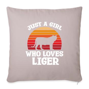 Nur ein Mädchen, das Liger liebt - Sofakissenbezug 45 x 45 cm - helles Taupe - Vorne