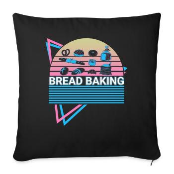 Brotbacken Bäcker Retro - Sofakissenbezug 45 x 45 cm - Schwarz - Vorne