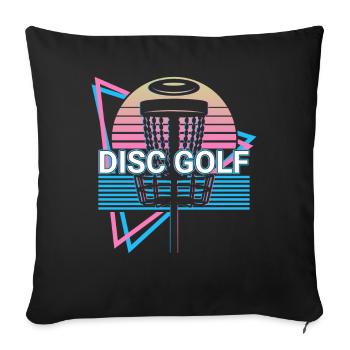 Disc Golf Player Retro - Housse de coussin décorative 45 x 45 cm - noir - Devant