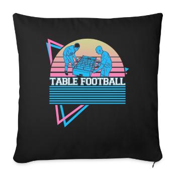 Joueur de baby-foot rétro - Housse de coussin décorative 45 x 45 cm - noir - Devant