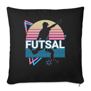 Futsal-Spieler Retro - Sofakissenbezug 45 x 45 cm - Schwarz - Vorne